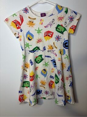 Disney Cream Emoji Character Short Sleeve Dress